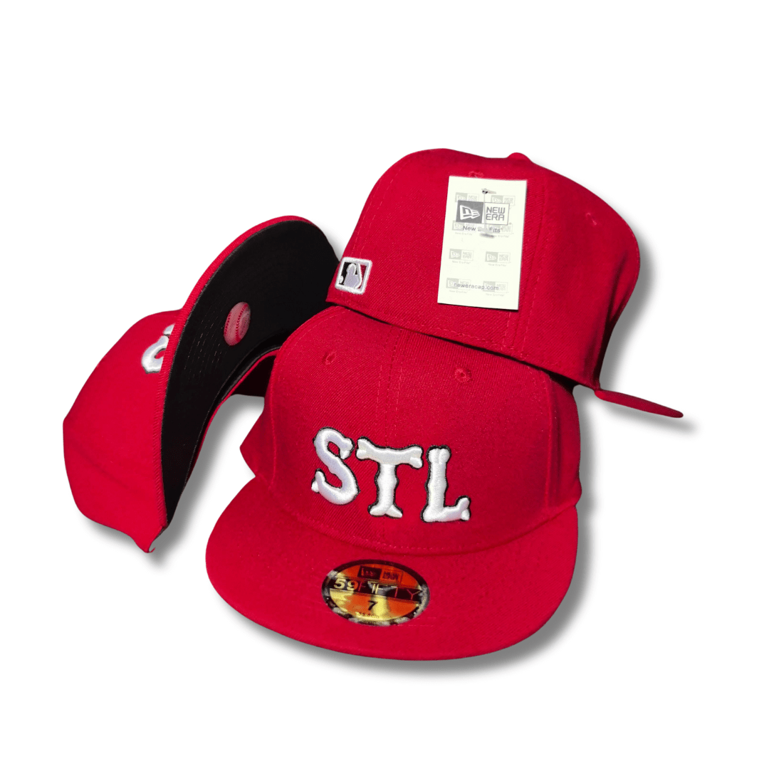 St. Louis Cardinals Red New Era 59FIFTY with Raised Embroidered STL Logo and MLB Branding - Fitted Cap