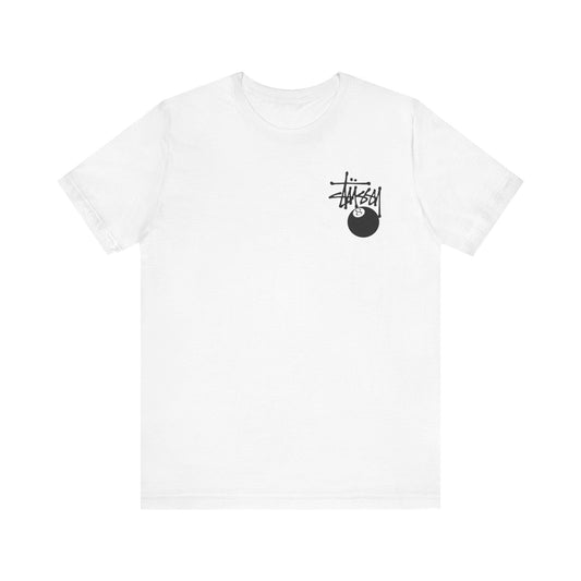 Stussy 8 Ball Tee , Unisex , Black and White