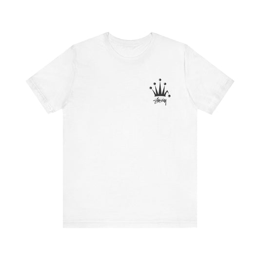 Stussy Crown Logo Tee , Unisex , Black and White