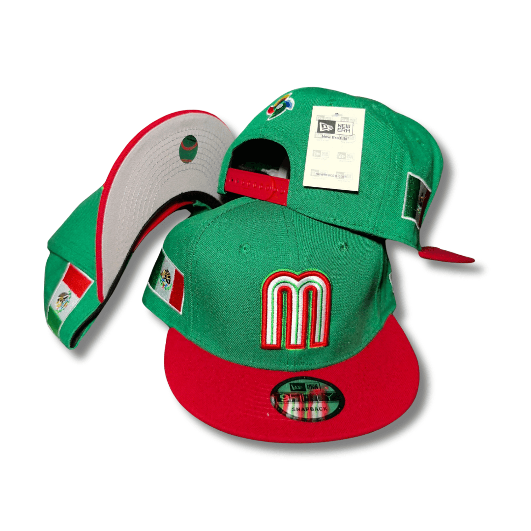 New Era 59Fifty Mexico World Baseball Classic Hat Green, Red – Snapback Cap